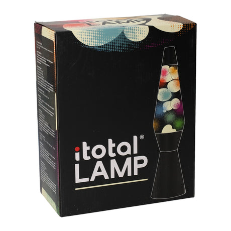 Itotal lava lamp zwart met regenboog gloed