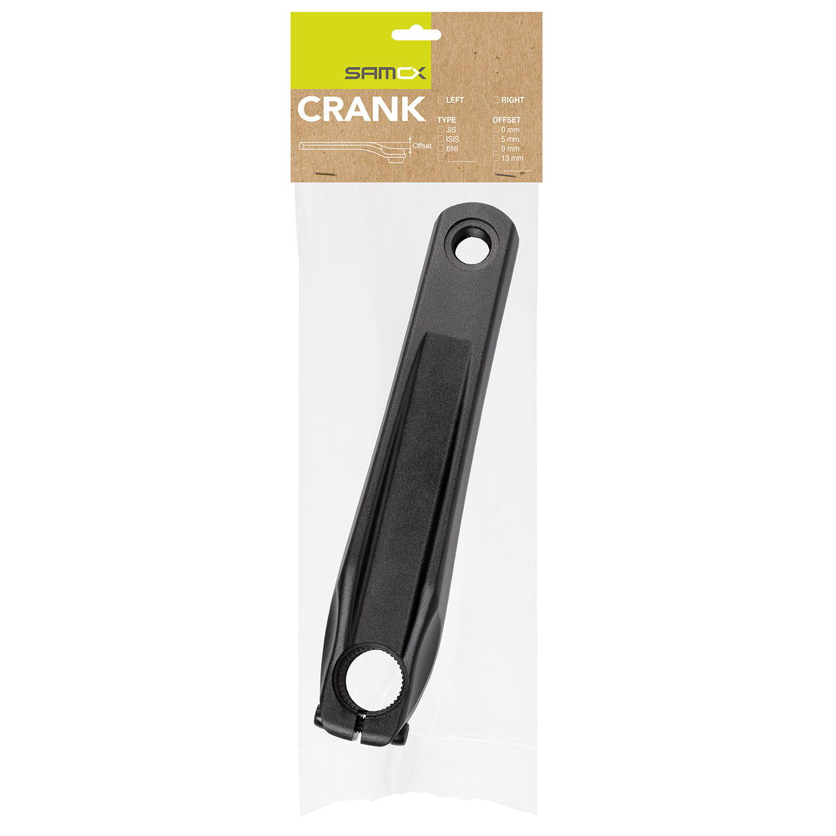 Samox Shape 3 Kurbel links 165 13mm (Shimano) Aluminium mattschwarz