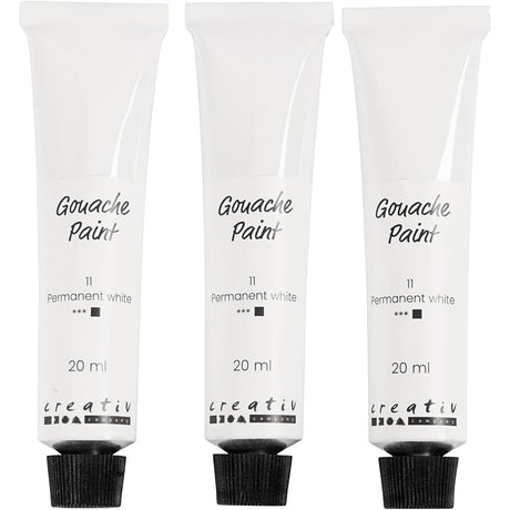 Creativ Company Gouachefarbe, weiß, 3x20 ml 1 Box