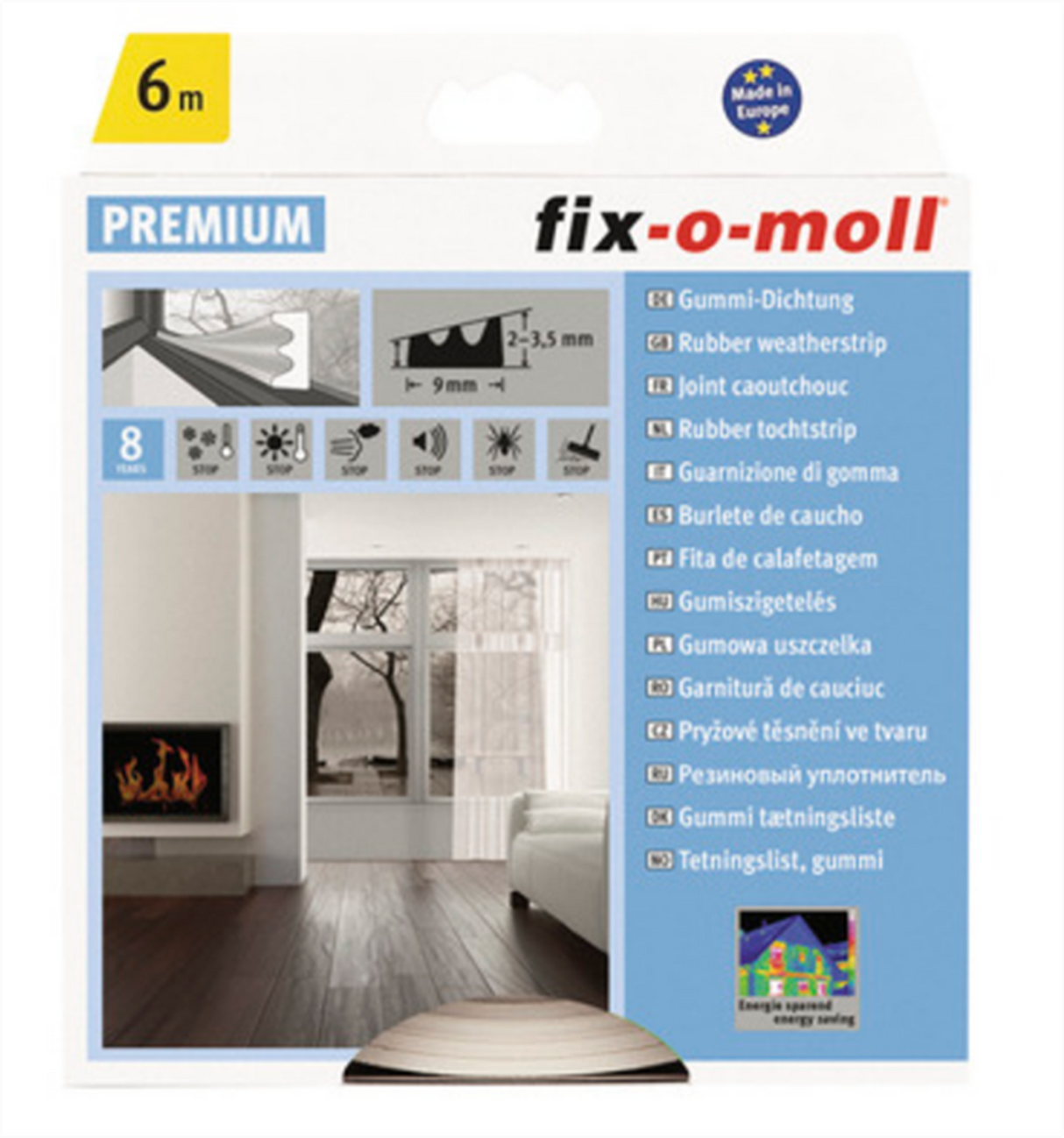 Fix-o-moll Dichtungsstreifen E-Profil 6m