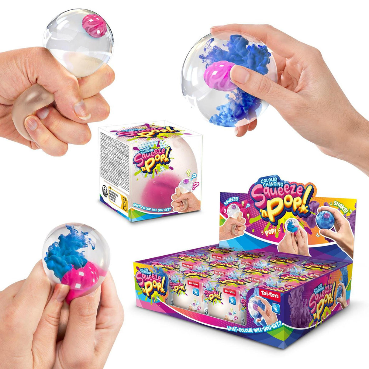 Toi-toys lustige Squeeze-Ball-Überraschung mit Farbwechsel