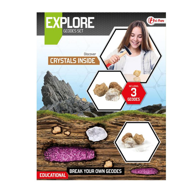 Toi-Toys Toi-Spielzeuge erforschen das Brechen von Geoden