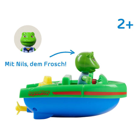 Aquaplay - Wasserbahn-Zubehör - Sportboot mit Frosch - Badespielzeug - Grün