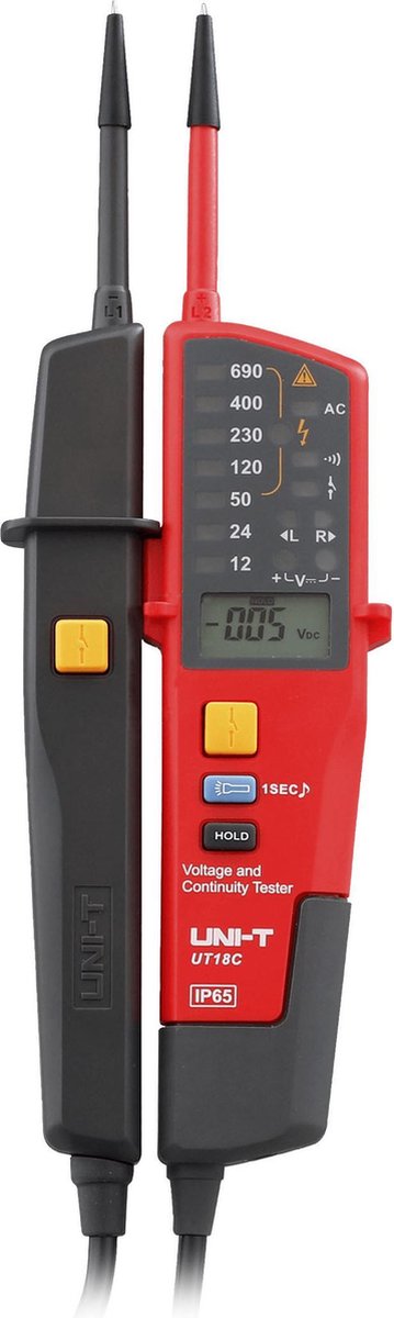 Uni-t UT18c Spannungsprüfer und Durchgangsprüfer IP65 Cat IV 600 V