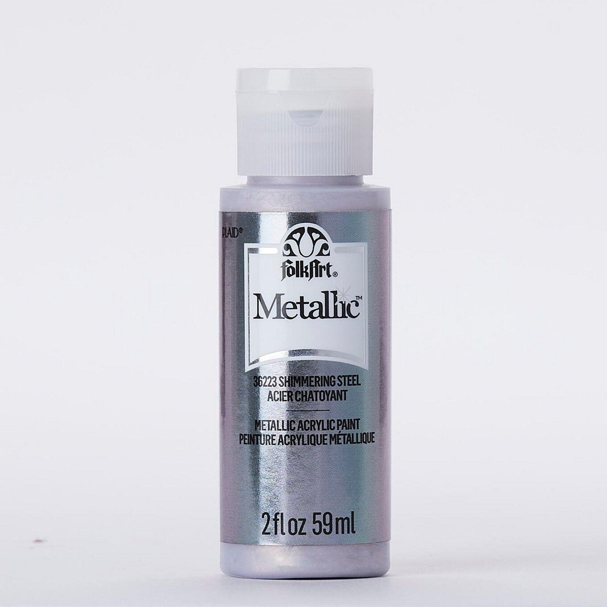 Folkart • Metallic-Acrylfarbe, schimmernder Stahl, 59 ml