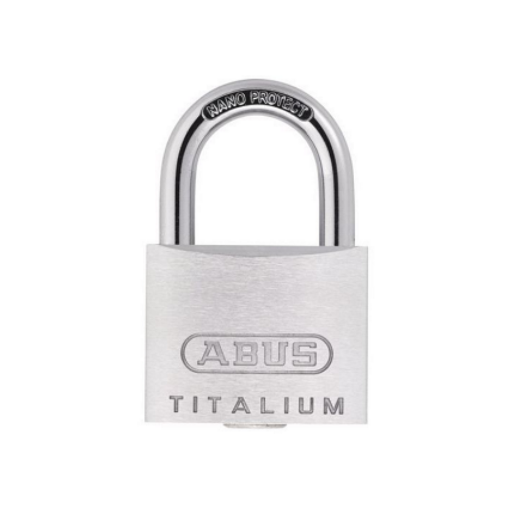 ABUS PADLOCK TItalium 64ti 50 - 50 mm, šedý, klíčový zámek, 7 cm