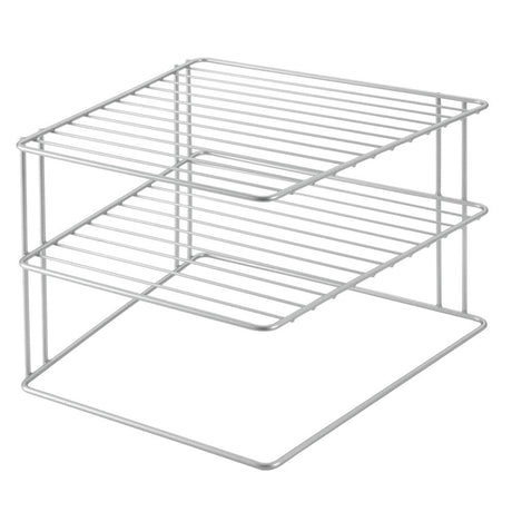 Metaltex Space Line Tellerregal 2 Ebenen 25x25x19 cm silber