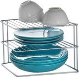 Metaltex Space Line Tellerregal 2 Ebenen 25x25x19 cm silber