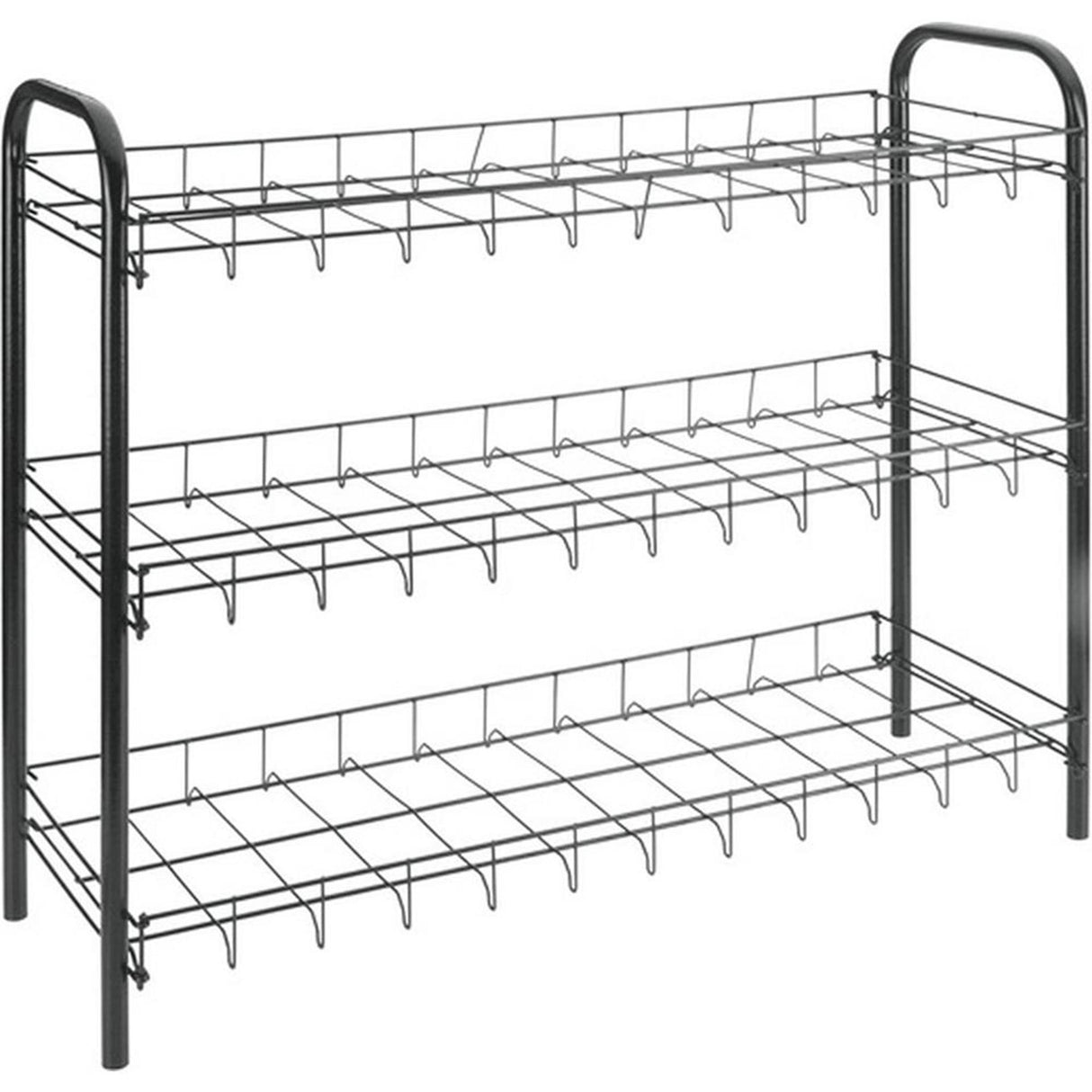 Metaltex Schuhschuh Rack 3 Böden 64x23x59 cm Schwarz