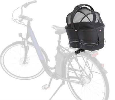 Trixie Fahrradkorb hinten schwarz mit Kissen und Haube