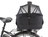 Trixie Fahrradkorb hinten schwarz mit Kissen und Haube