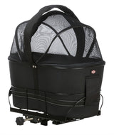 Trixie Fahrradkorb hinten schwarz mit Kissen und Haube