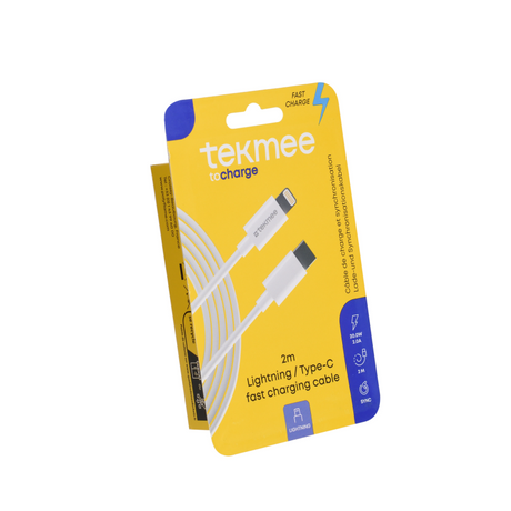Tekmee oplaadkabel fast charge lightning usb-c 2m