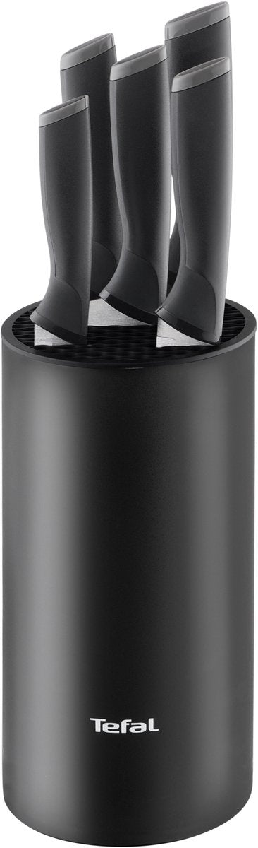 Tefal Comfort Knives Messerset – 5-teilig – mit Block – Schwarz