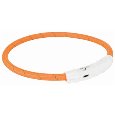 Trixie leuchtendes Hundehalsband Flash USB TPU Nylon orange