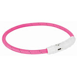 Trixie leuchtendes Hundehalsband Flash USB TPU Nylon rosa