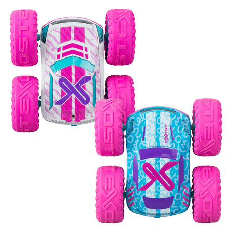 Exost rc 360 Cross Flash Stuntauto rosa 1:18 - blinkende Räder - inkl. wiederaufladbarer Akku - RC-Auto