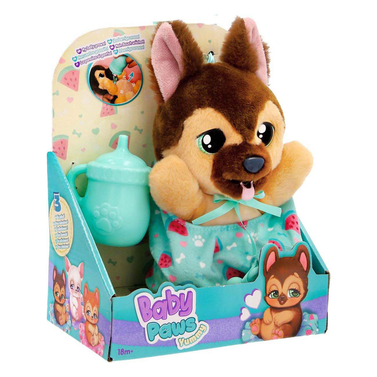 IMC Toys Baby Paws Yummy Deutscher Schäferhund, interaktives Kuscheltier