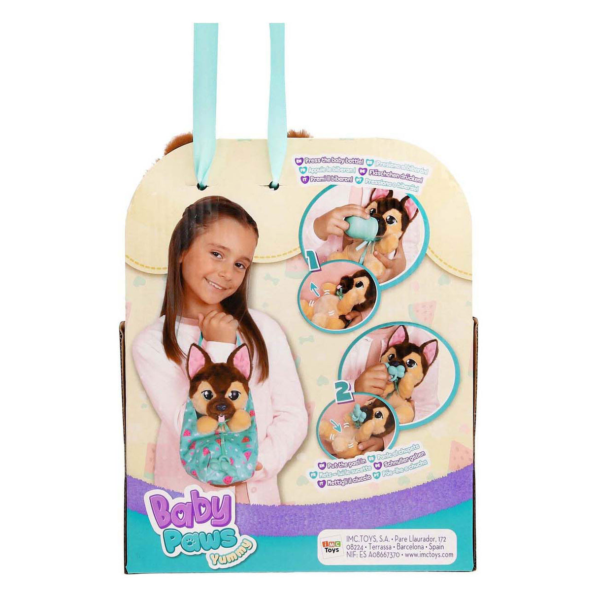 IMC Toys Baby Paws Yummy Deutscher Schäferhund, interaktives Kuscheltier