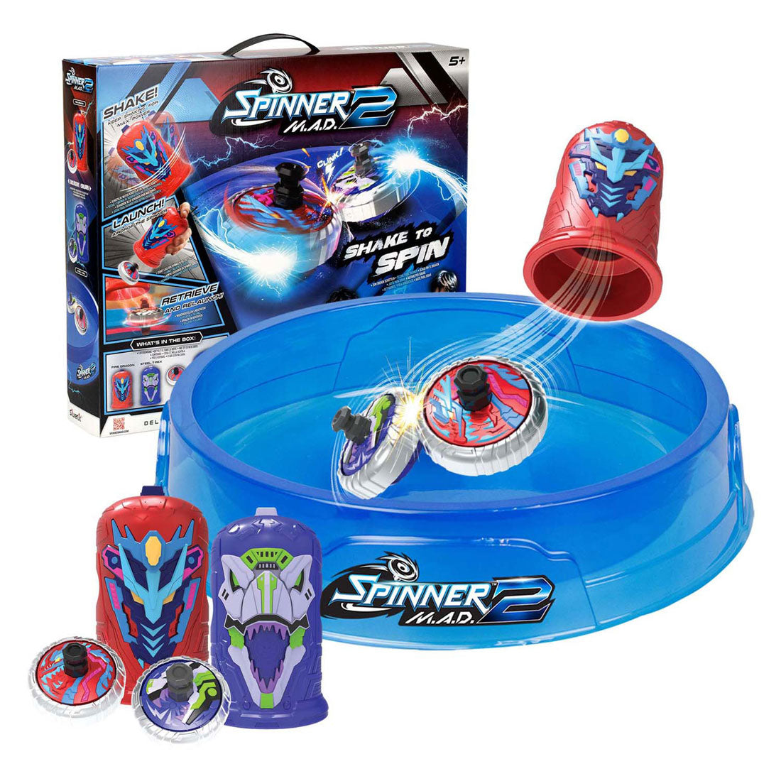 Silverlit Spinner Mad 2 Deluxe Battle Pack – 2 Shaker, 2 Spinner, 1 Kampfarena