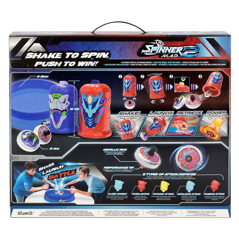 Silverlit Spinner Mad 2 Deluxe Battle Pack – 2 Shaker, 2 Spinner, 1 Kampfarena