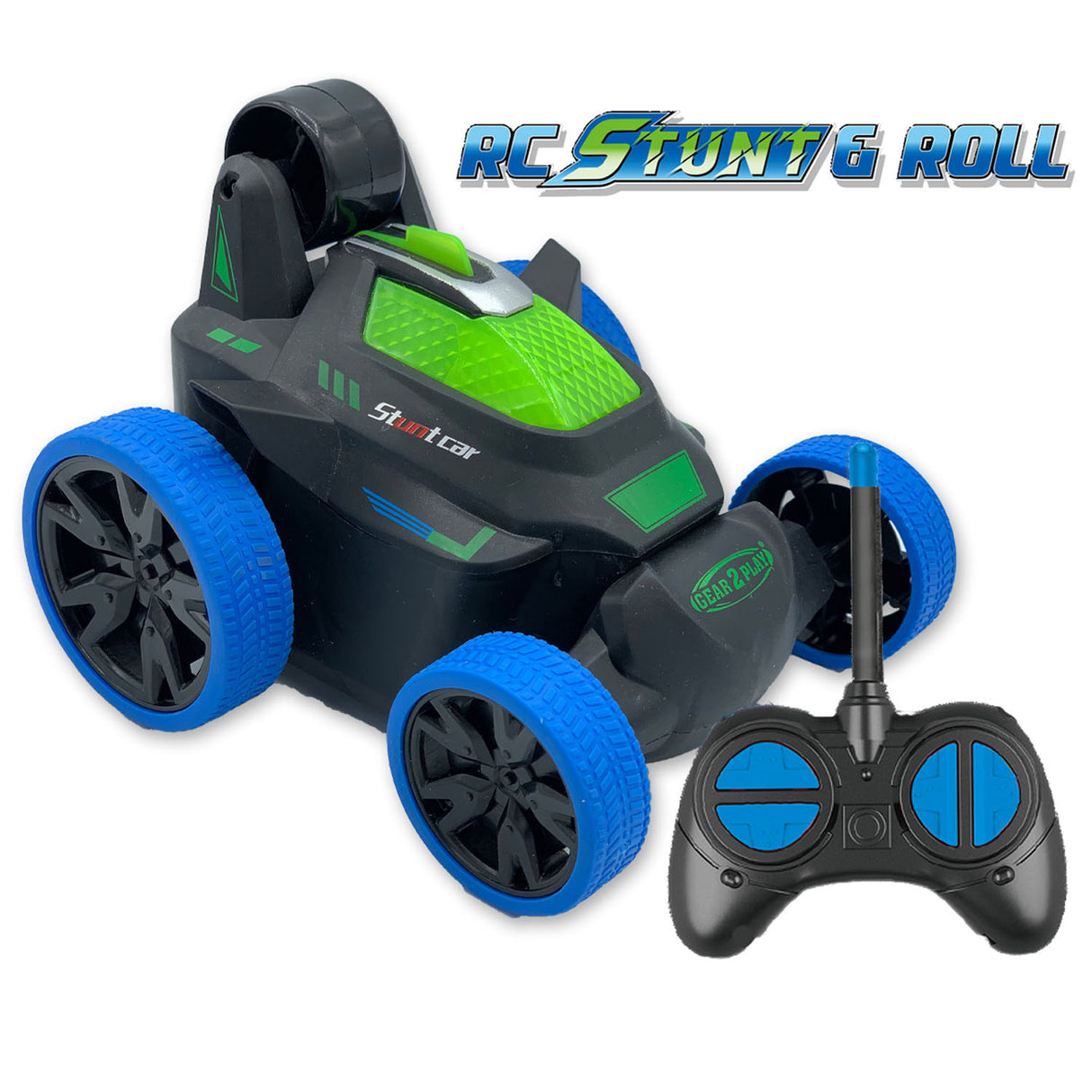 Gear2Play RC Stunt roll controllable car blue