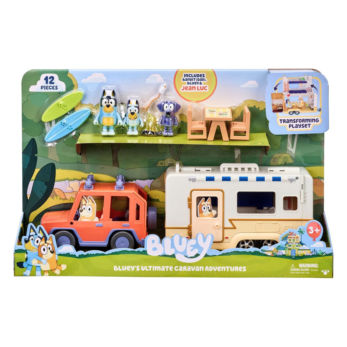 Moose Toys Bluey 4WD Auto und Camping Adventures Deluxe Play Set