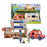 Moose Spillsaachen Bluey 4WD Auto a Camping Abenteuer Deluxe Play Set