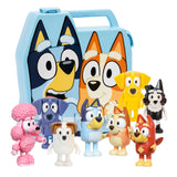 Bluey Play Go suitcase with 8 play figures