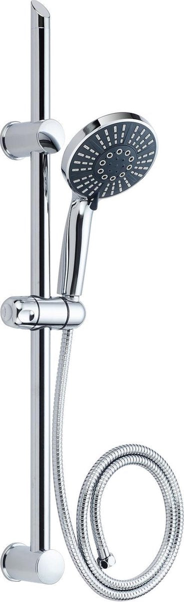 Schütte Adria Duschset mit Handbrause – ø 12,5 cm – 5 Positionen – 70 cm Brausestange – 150 cm Schlauch – Chrom