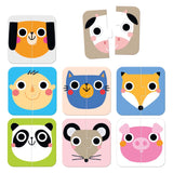 Bananenpanda-Puzzle für unterwegs, halbe Gesichter ab 15 m.