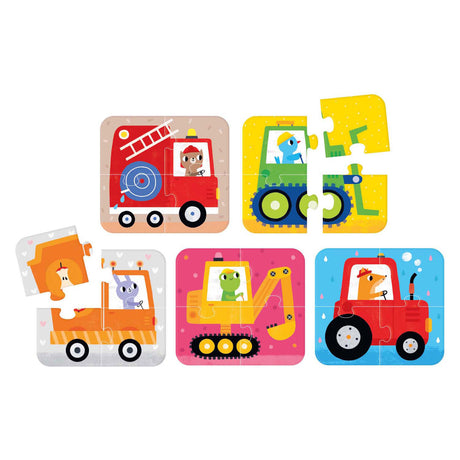 Bananenpanda – Puzzle-Fahrzeuge für unterwegs – 16-tlg.