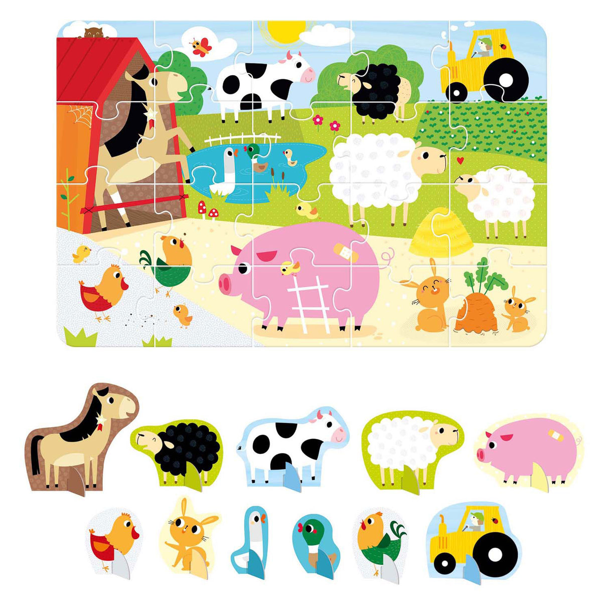Bananenpanda - Finde es heraus, Puzzle-Farm - 20 Teile.