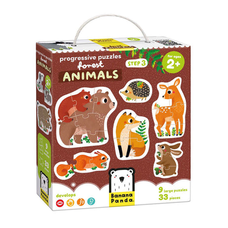 Bananenpanda Schritt-für-Schritt-Puzzle Waldtiere 2+.