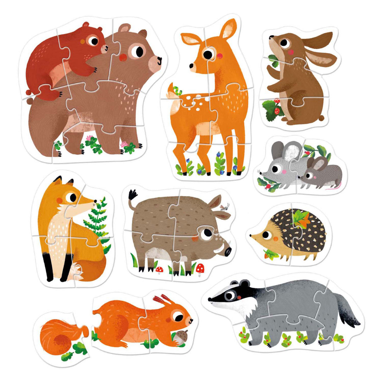 Bananenpanda - Aufsteigende Puzzles Waldtiere - 33 Teile.