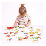 Bananenpanda - aufsteigende Puzzles kleine Tiere - 8 Puzzles