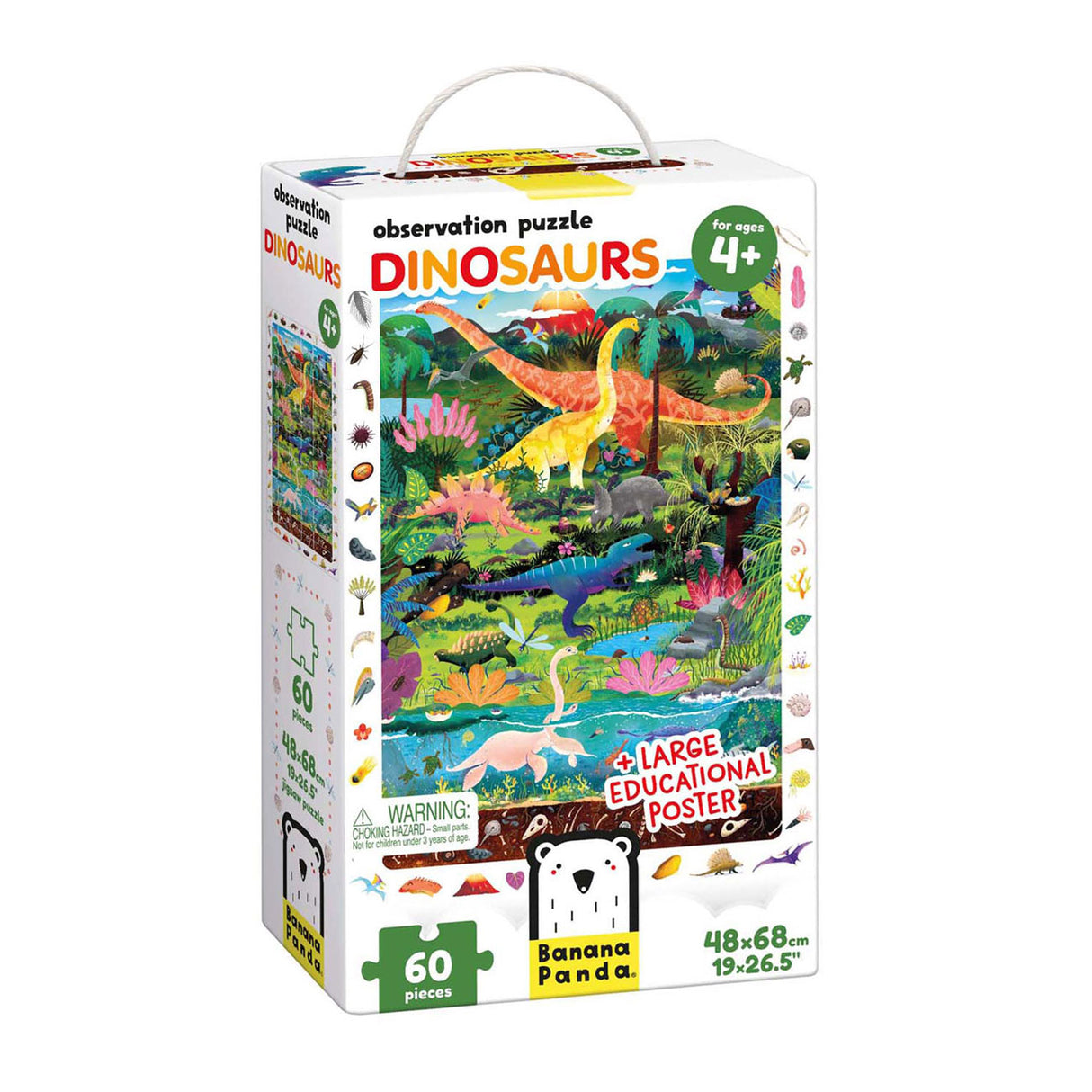 Bananenpanda - Such- und Schaupuzzle Dinosaurier - 60 Teile.