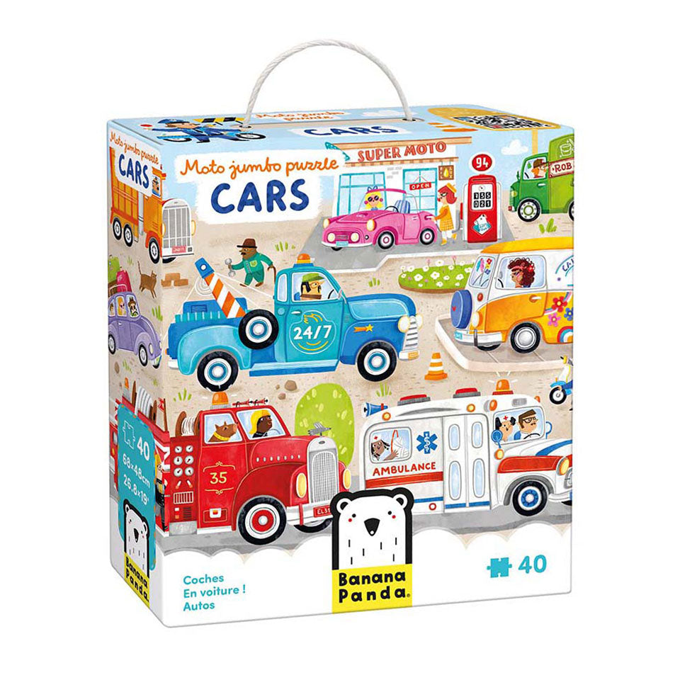 Bananenpanda – Moto-Jumbo-Puzzleautos – 40 Teile.
