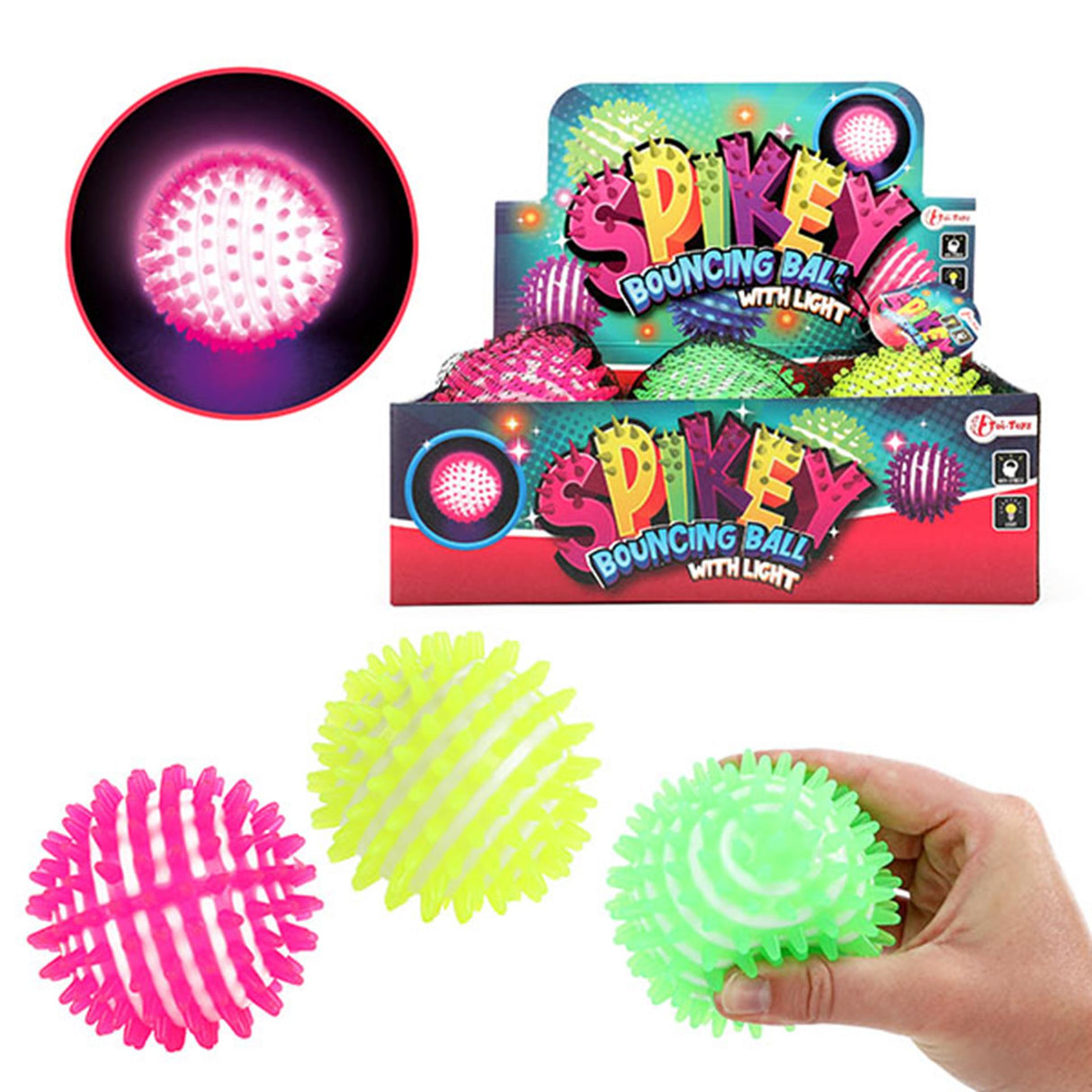 Toi-toys Toi Toys Spike-Hüpfball + Licht ø9cm