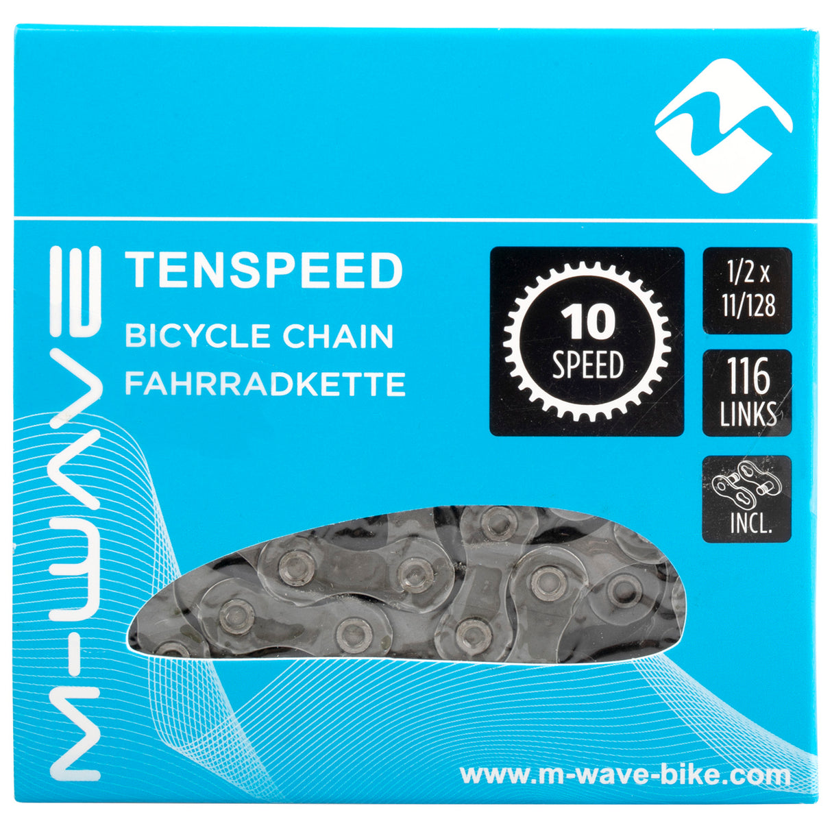 M-Wellen-Halskette KMC 10 Geschwindigkeit 1 2x11 128 116 Schakels Blister