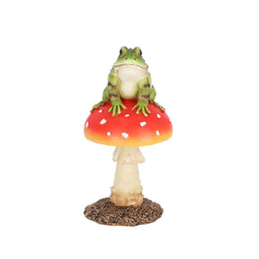 Esschert Design Fliegenpilz mit Frosch 12,3x12,2x23,9 Polyresin