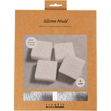 Creativ Company Silikonformen, quadratisch mit grafischem Design, H: 2,4 cm, L: 6,8 cm, B: 6,8 cm, 4 Stück 1 Box
