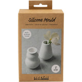 Creativ Company Silikonformen, Vase und Kerzenständer, H: 7,5 cm, T 5,5 cm, matt transparent, 2 Stück 1 Box