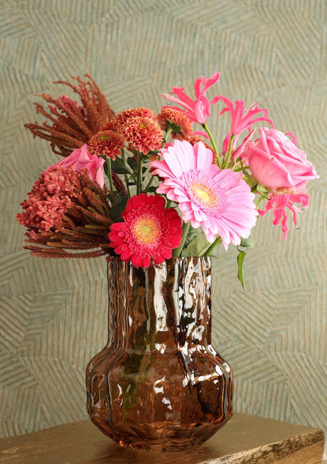 Ideas 4 seasons vaas morgan glas ø14 h.18 cm bruin