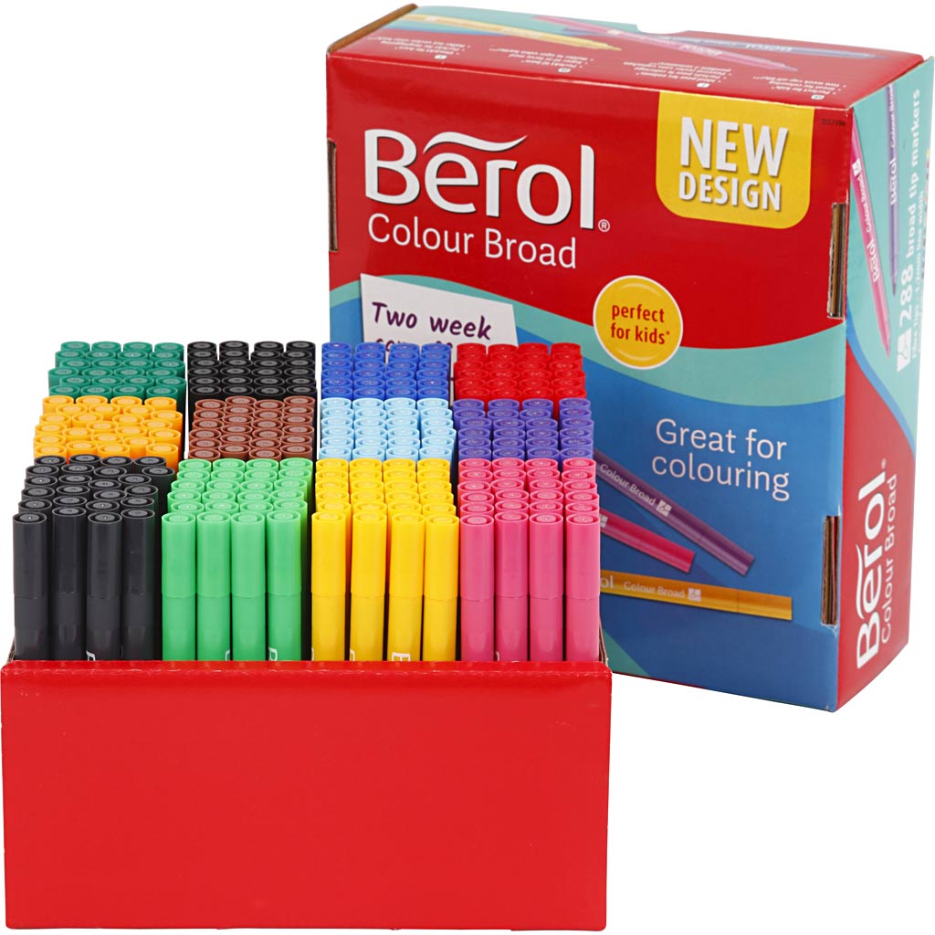 Berol Marker, Strichstärke 1-1,7 mm, verschiedene Farben, 288 Stück 1 Box