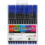 Colortime Fineliner, Strichstärke 0,6-0,7 mm, dunkelblau, 12 Stück 1 Box