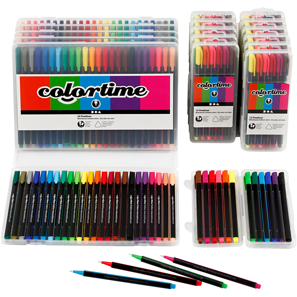 Kreativfirma Colortime Fineliners verschiedene Farben, 18 Anzüge