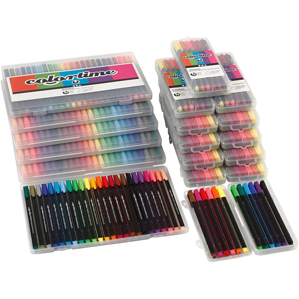 Kreativfirma Colortime Fineliners verschiedene Farben, 18 Anzüge