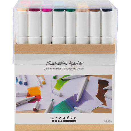 Kreativunternehmen https: www.cchobby.nl Zeichenmarker-Liniendicke-1-8-mm-Standardfarben-48-Stück-1-Box