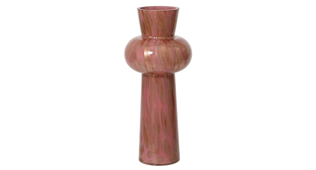 Vaas glas roze kleur(en) d.12.5cm x h.29.5cm